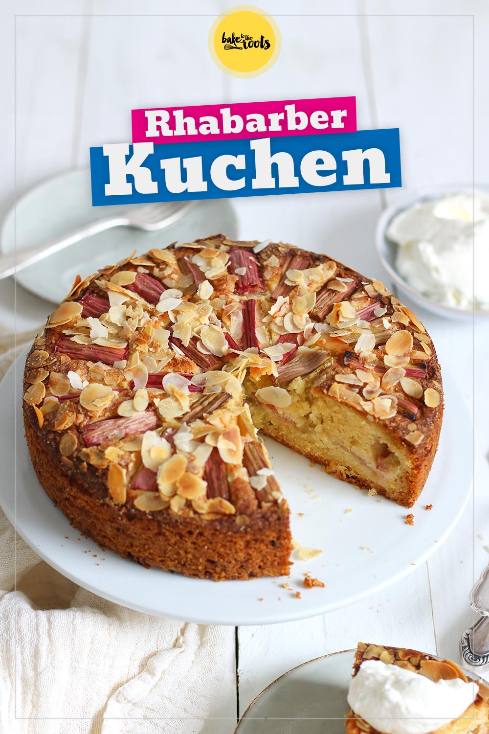 Einfacher Mandel Rhabarber Kuchen | Bake to the roots