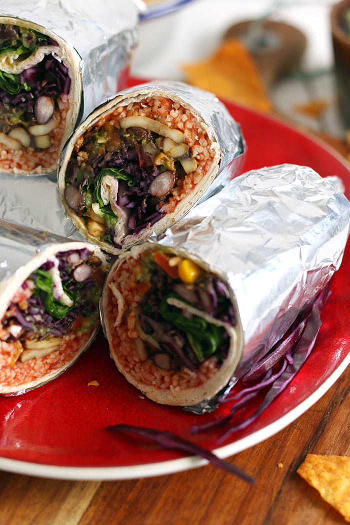 Loaded Vegan Burritos | Bake to the roots