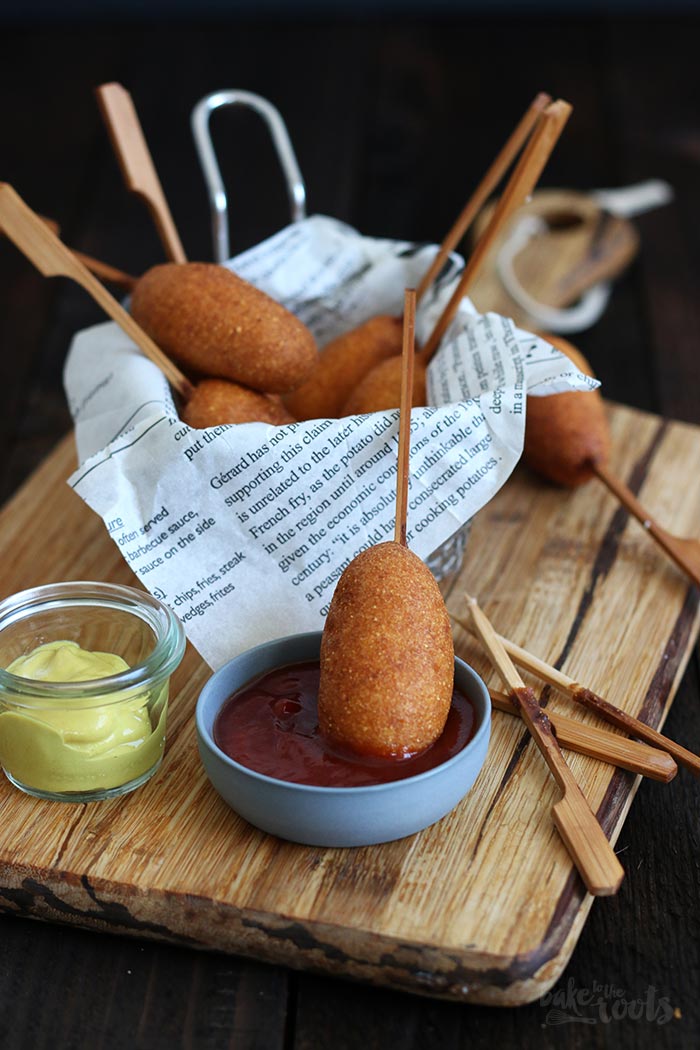 Mini Corn Dogs | Bake to the roots