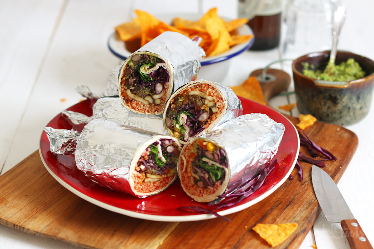 Loaded Vegan Burritos | Bake to the roots