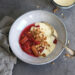 Rhubarb Compote with Vanilla Sauce and Streusel | Bake to the roots