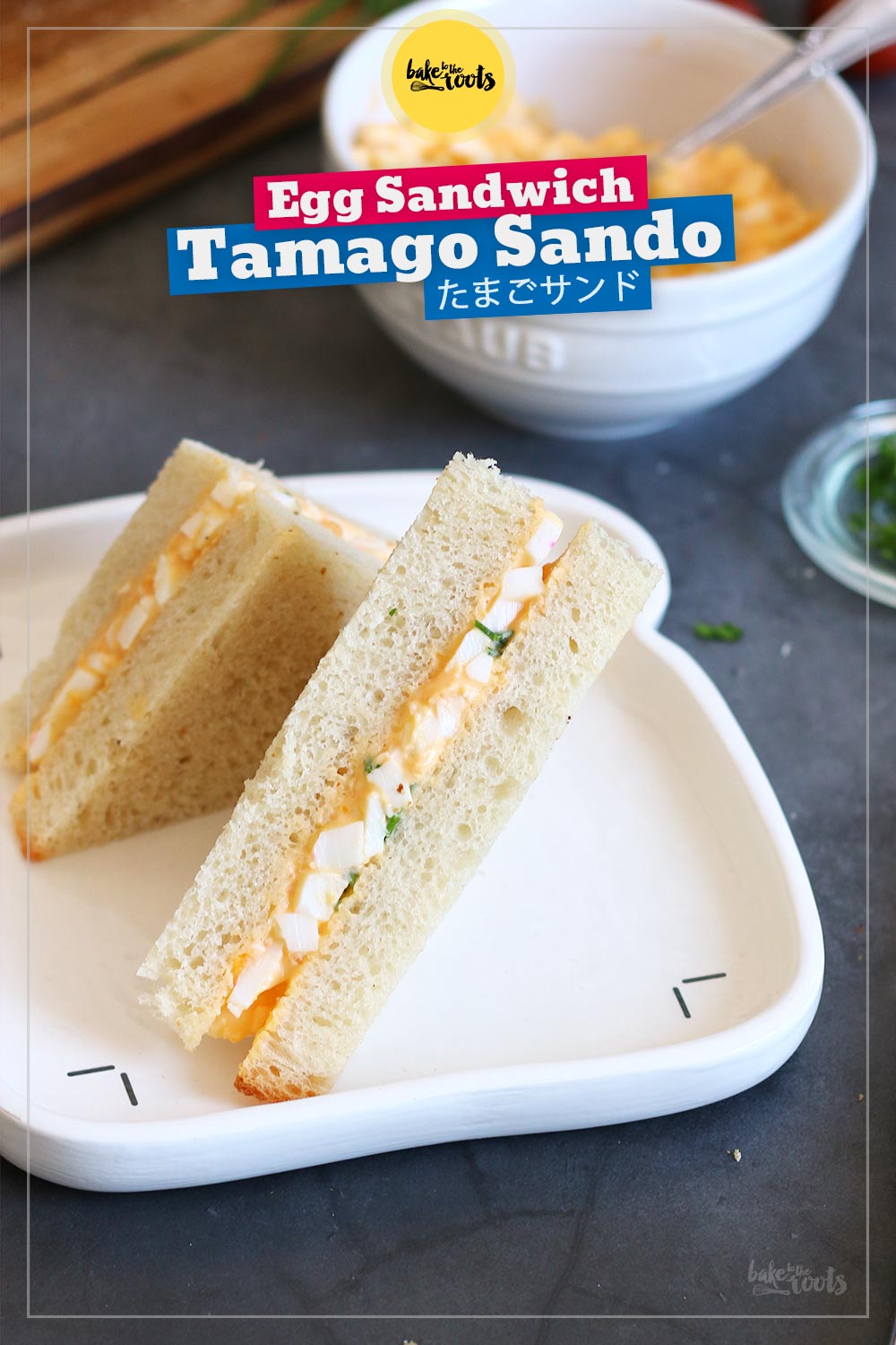 Japanische Eiersalat Sandwiches (Tamago Sando) | Bake to the roots