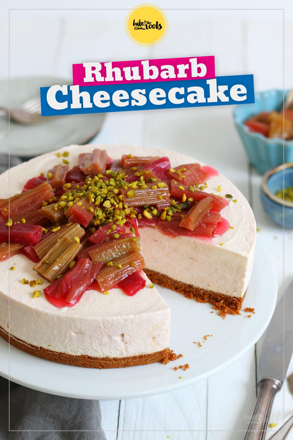 No-Bake Roasted Rhubarb Biscoff Cheesecake | Bake to the roots