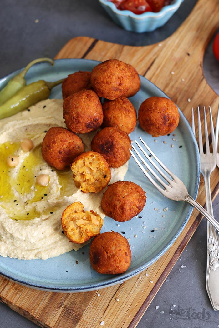 Sweet Potato Falafel with Hummus | Bake to the roots