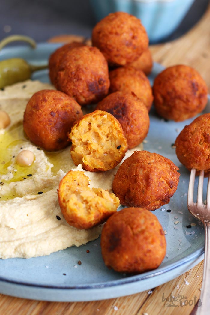 Sweet Potato Falafel with Hummus | Bake to the roots