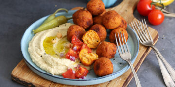 Sweet Potato Falafel with Hummus | Bake to the roots