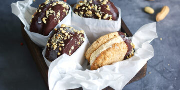 Oatmeal Peanut Butter Cookie Ice Cream Sandwiches | Bake to the roots