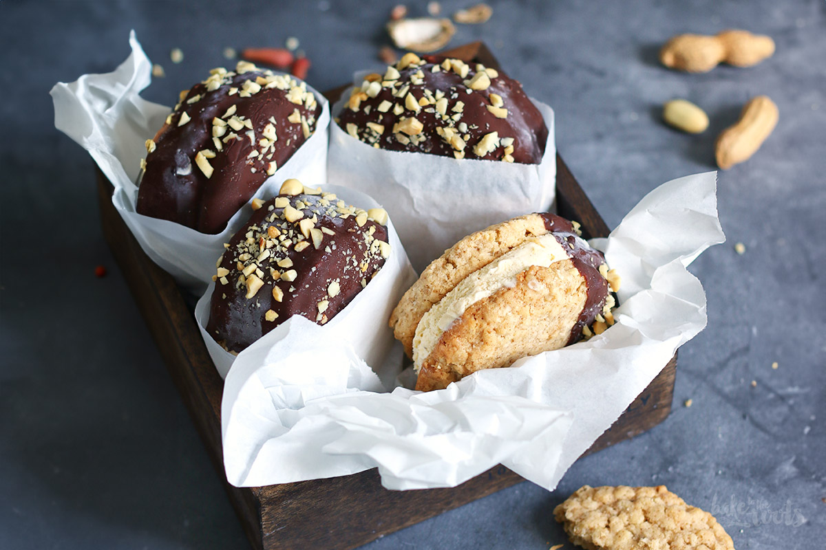 Oatmeal Peanut Butter Cookie Ice Cream Sandwiches | Bake to the roots