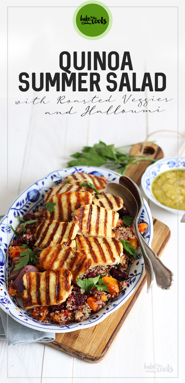 Quinoa Summer Salad with Roasted Veggies and Halloumi | Bake to the roots