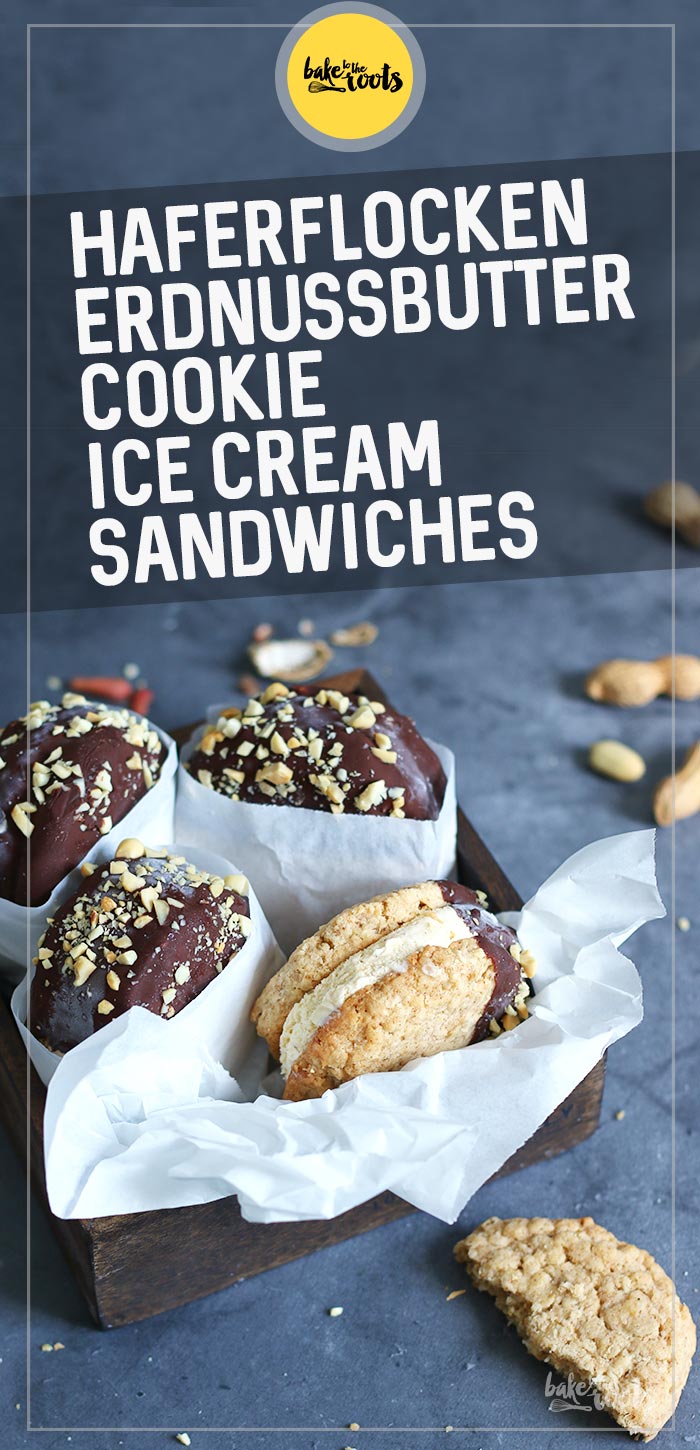 Haferflocken Erdnussbutter Cookie Ice Cream Sandwiches | Bake to the roots