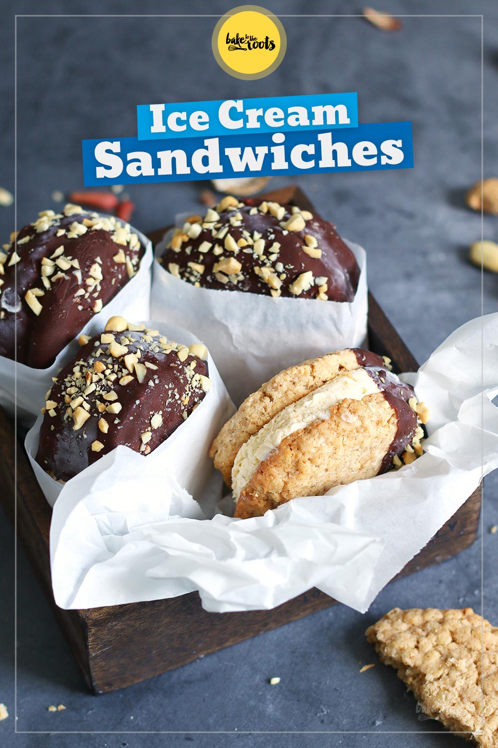 Oatmeal Peanut Butter Cookie Ice Cream Sandwiches | Bake to the roots