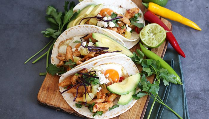 Breakfast Tacos with Chicken |. Bake to the roots