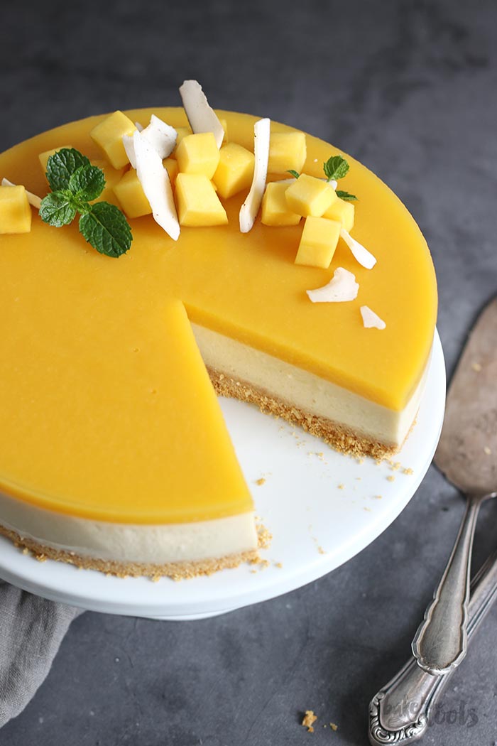 No-Bake Mango Coconut Cake | Bake to the roots