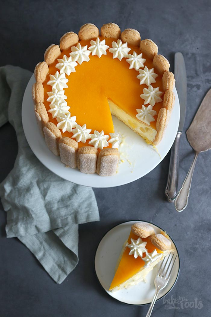 Mango Cheesecake Charlotte | Bake to the roots