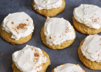 Frosted Pumpkin Cookies | Bake to the roots