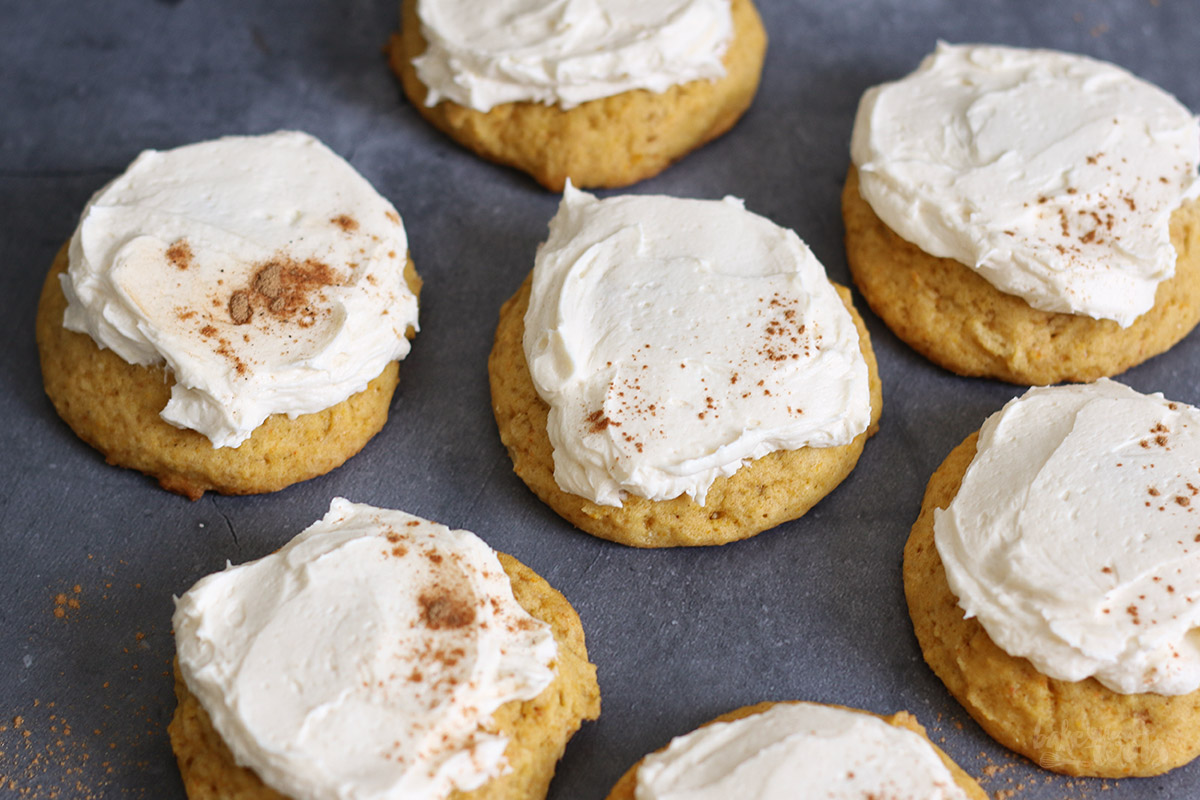Frosted Pumpkin Cookies | Bake to the roots