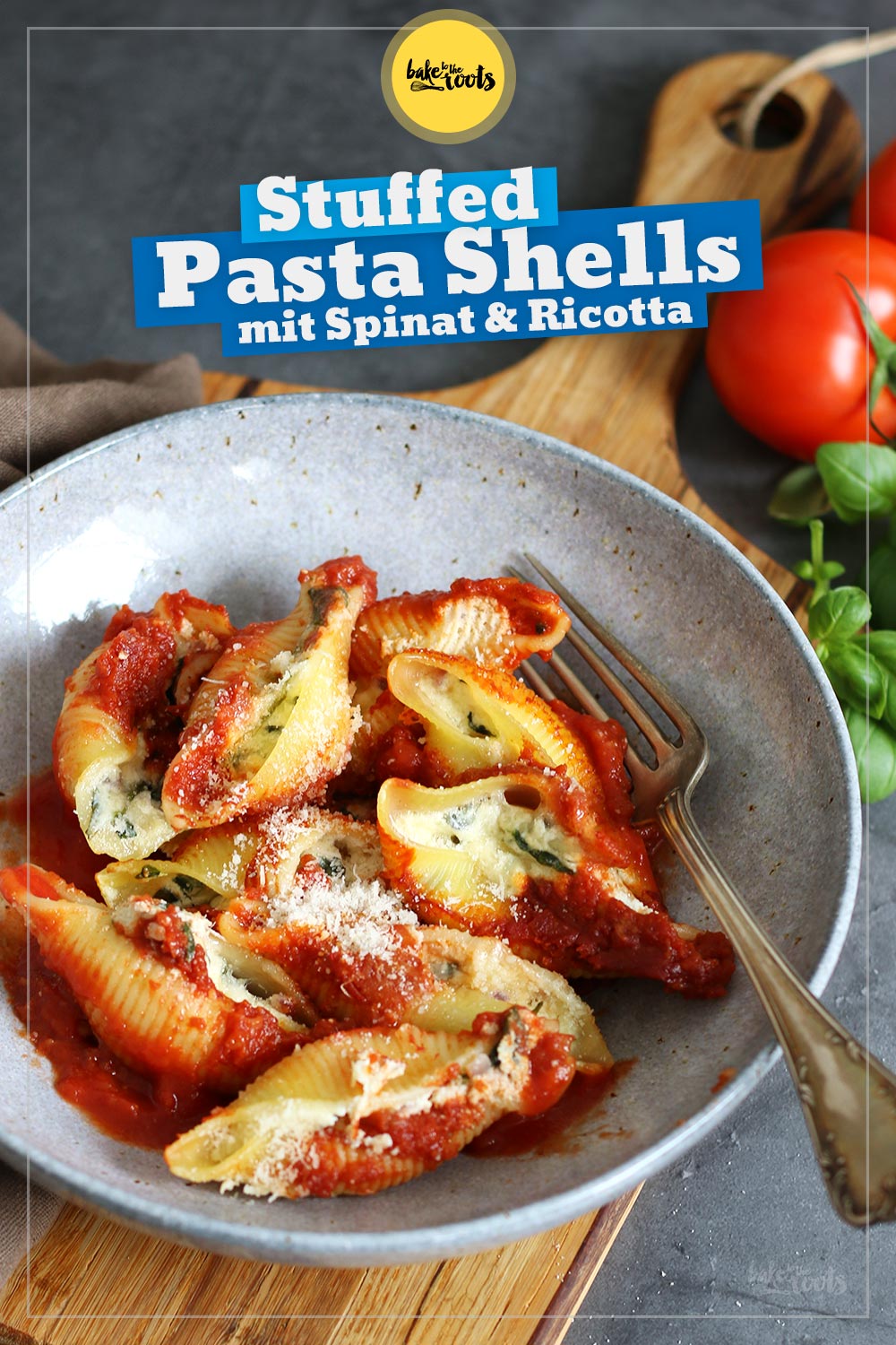 Spinat & Ricotta Stuffed Pasta Shells | Bake to the roots