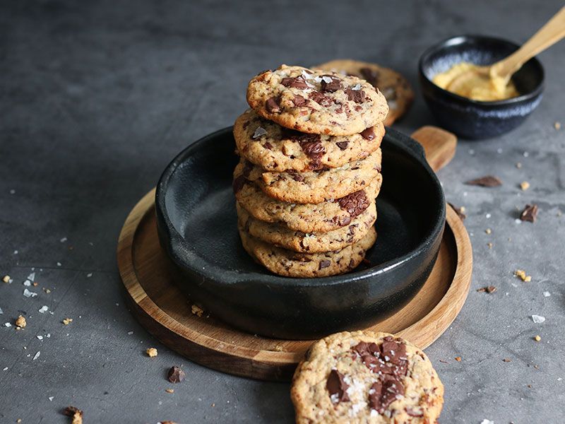 Miso Pecan Chocolate Chip Cookies | Bake to the roots