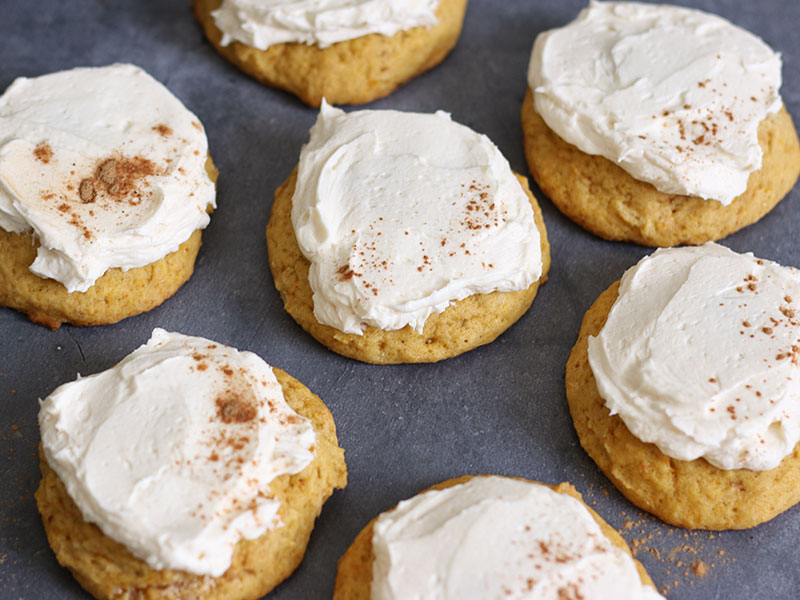 Frosted Pumpkin Cookies | Bake to the roots