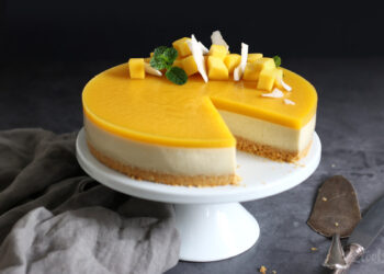 No-Bake Mango Coconut Cake | Bake to the roots