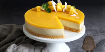 No-Bake Mango Coconut Cake | Bake to the roots