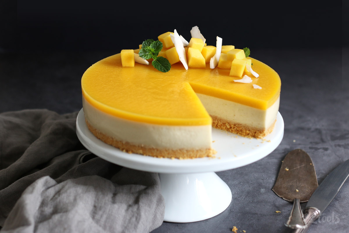 No-Bake Mango Coconut Cake | Bake to the roots