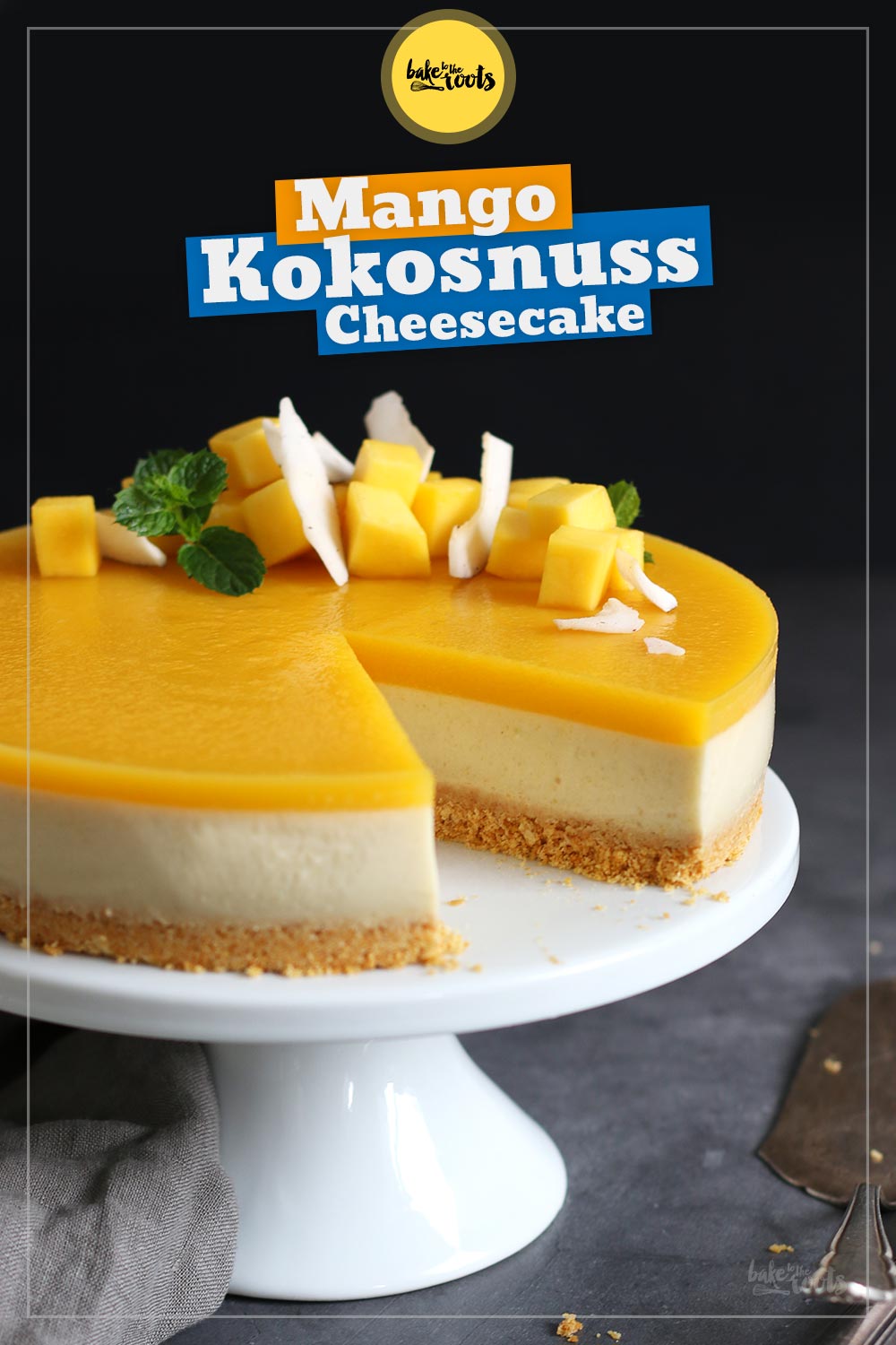 No-Bake Mango Kokosnuss Kuchen | Bake to the roots