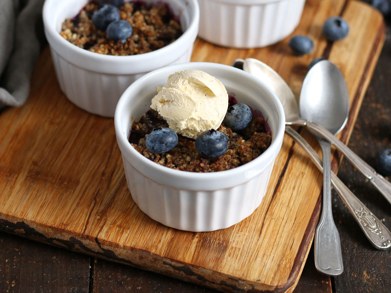 Low-Carb Blueberry Cobbler | Bake to the roots