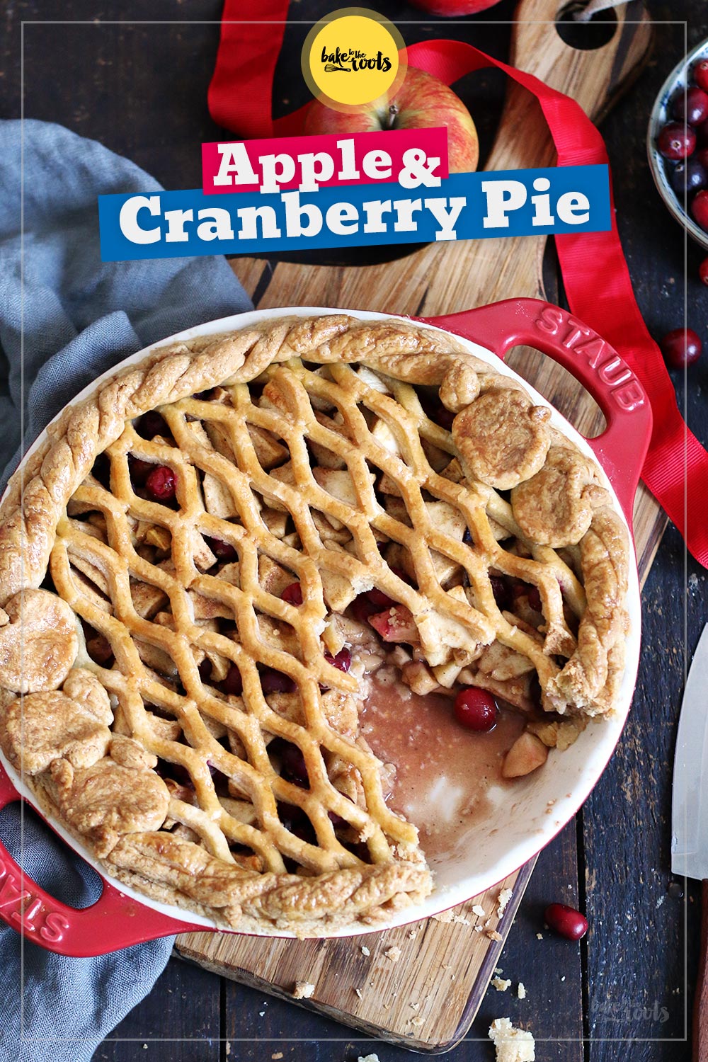 Apple Cranberry Pie | Bake to the roots