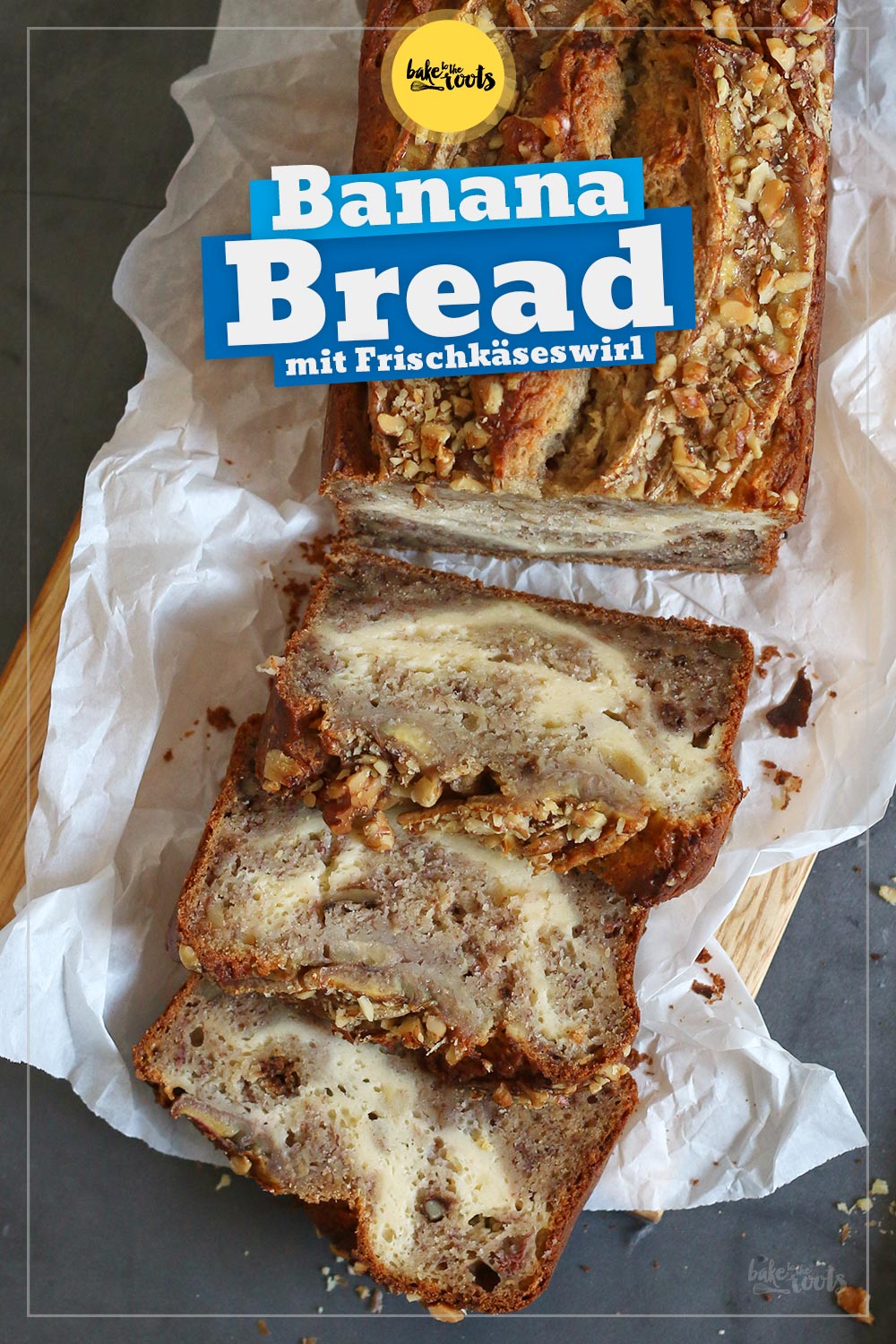 Bananenbrot mit Cream Cheese Swirl | Bake to the roots