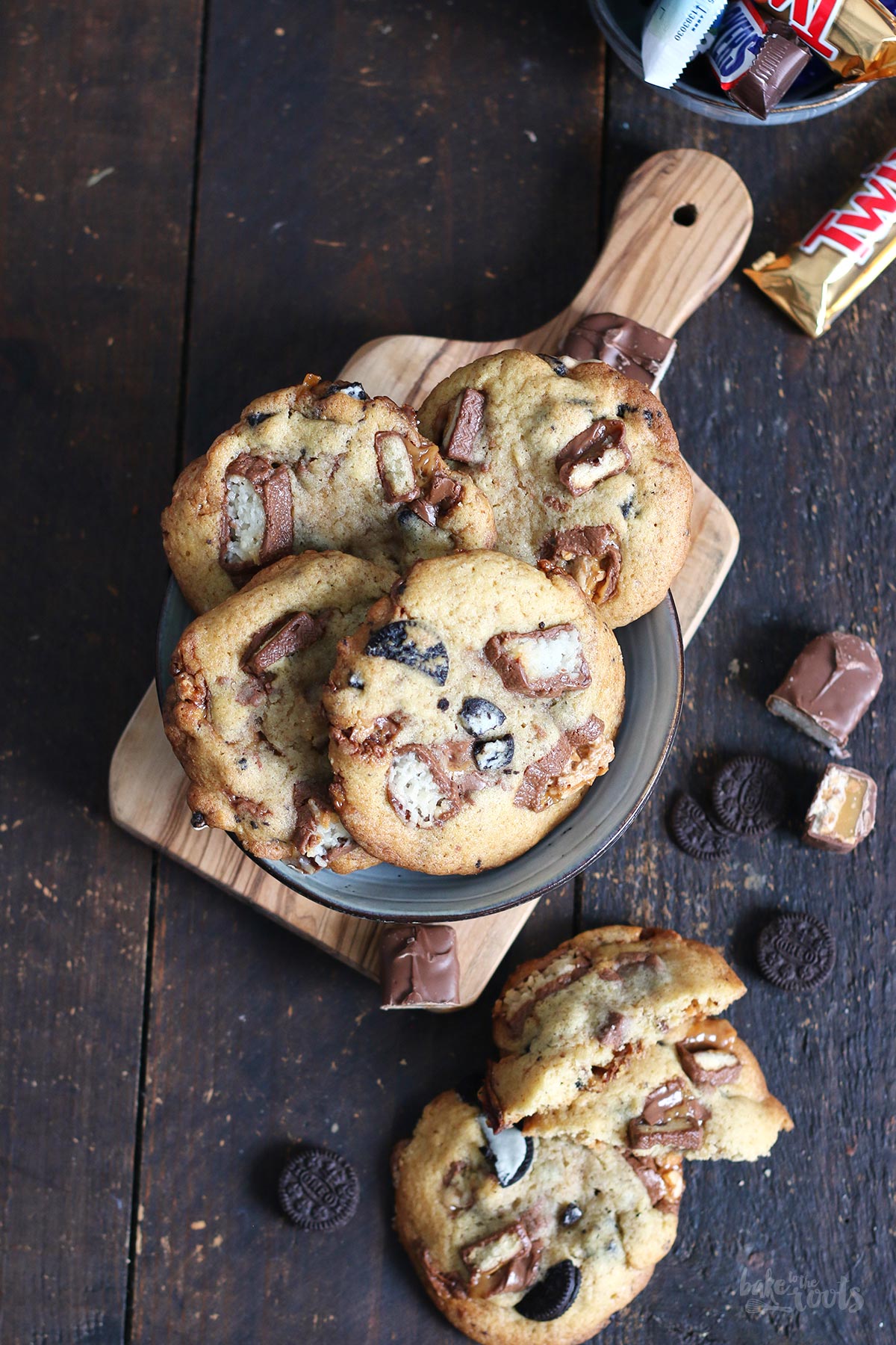 Impossible Chocolate Candy Bars Cookies | Bake to the roots