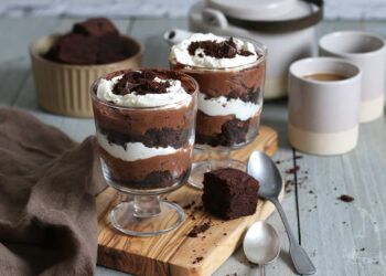Mini Brownie Chocolate Mousse Trifles | Bake to the roots