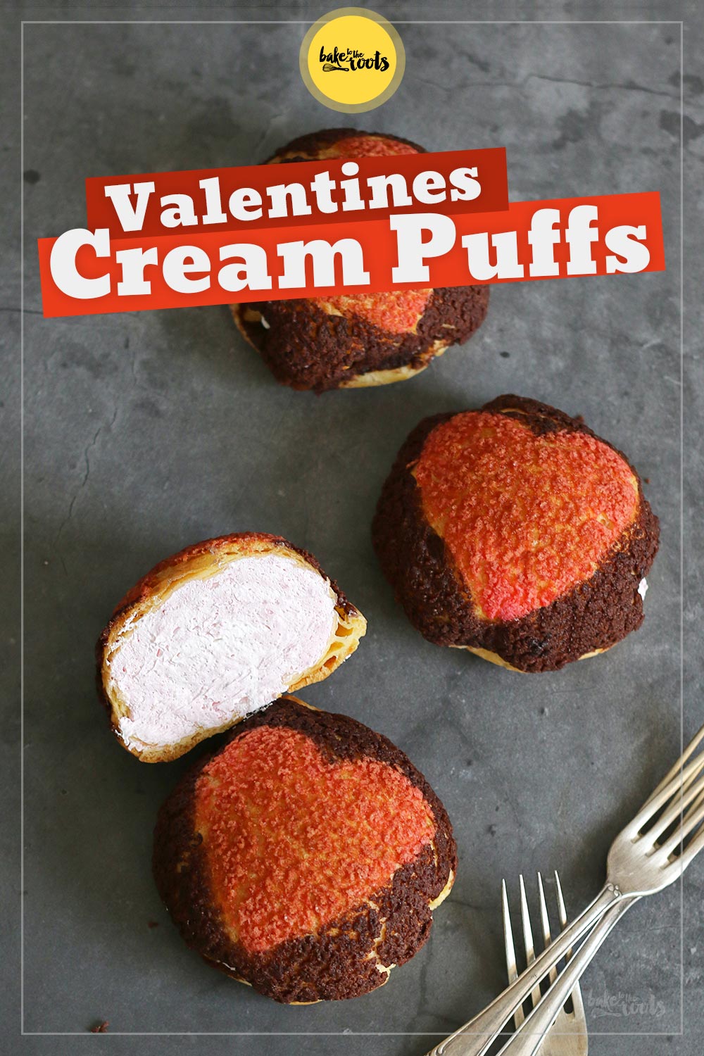 Valentine's Day Craquelin Cream Puffs | Bake to the roots