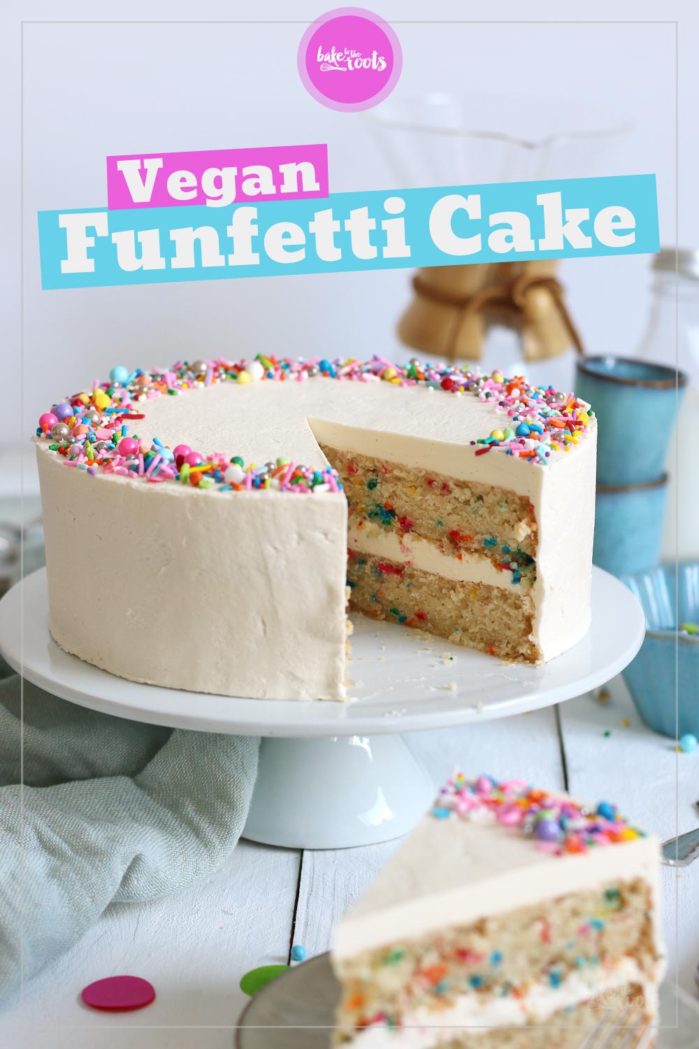 Easy Vegan Funfetti Cake | Bake to the roots