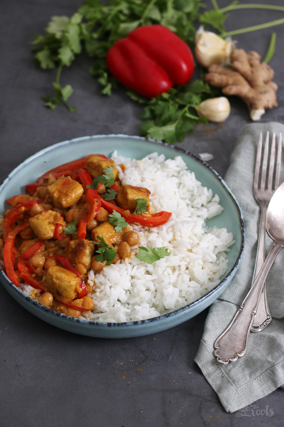 Coconut Chickpea and Chicken Curry | Bake to the roots