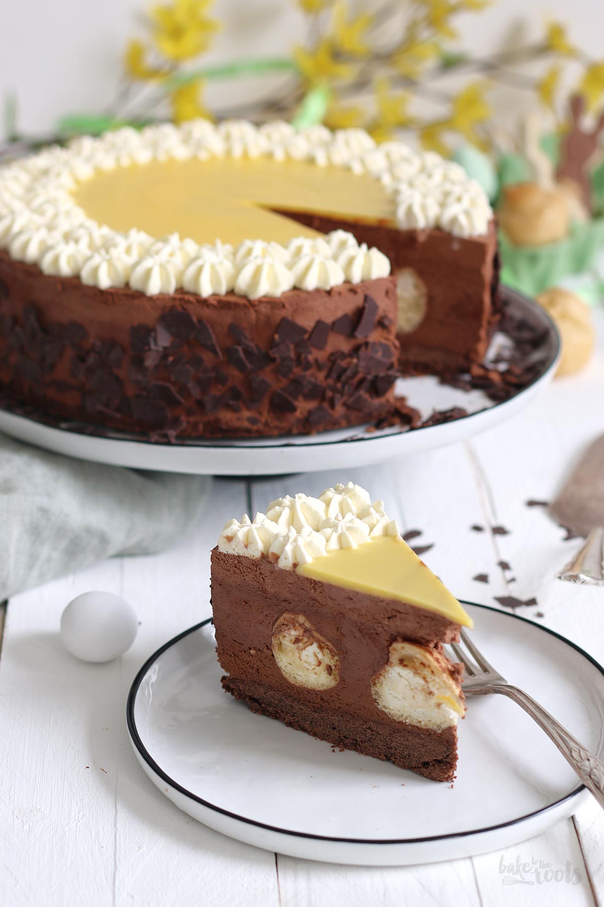 Mousse au Chocolat Windbeutel Torte | Bake to the roots
