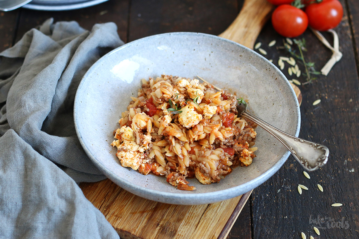 Greek Baked Orzo with Feta | Bake to the roots