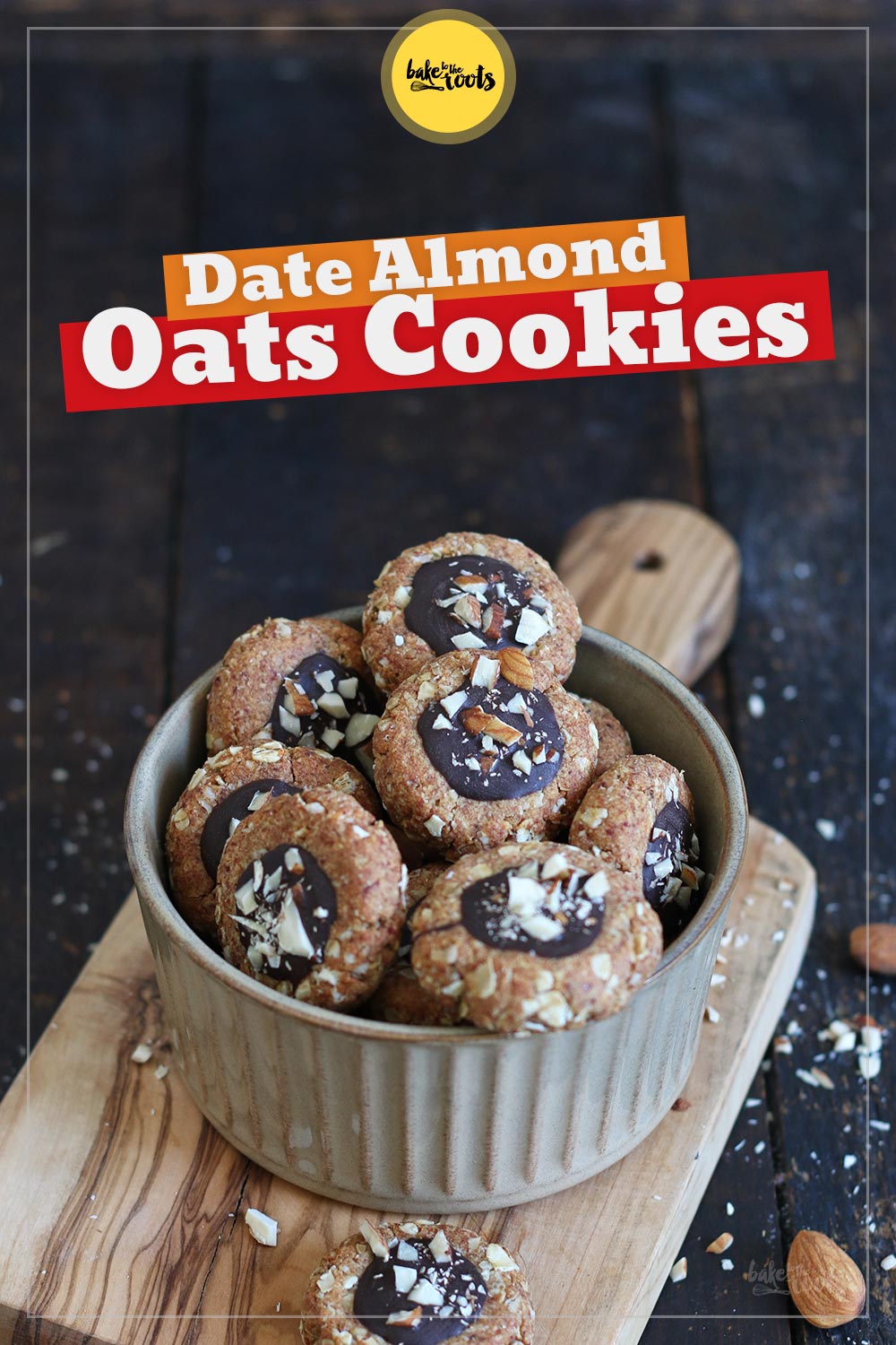 Date Almond Oats Cookies | Bake to the roots
