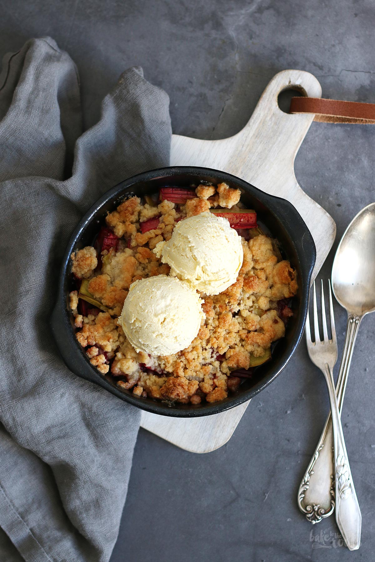 Rhubarb Crumble with Candied Ginger | Bake to the roots