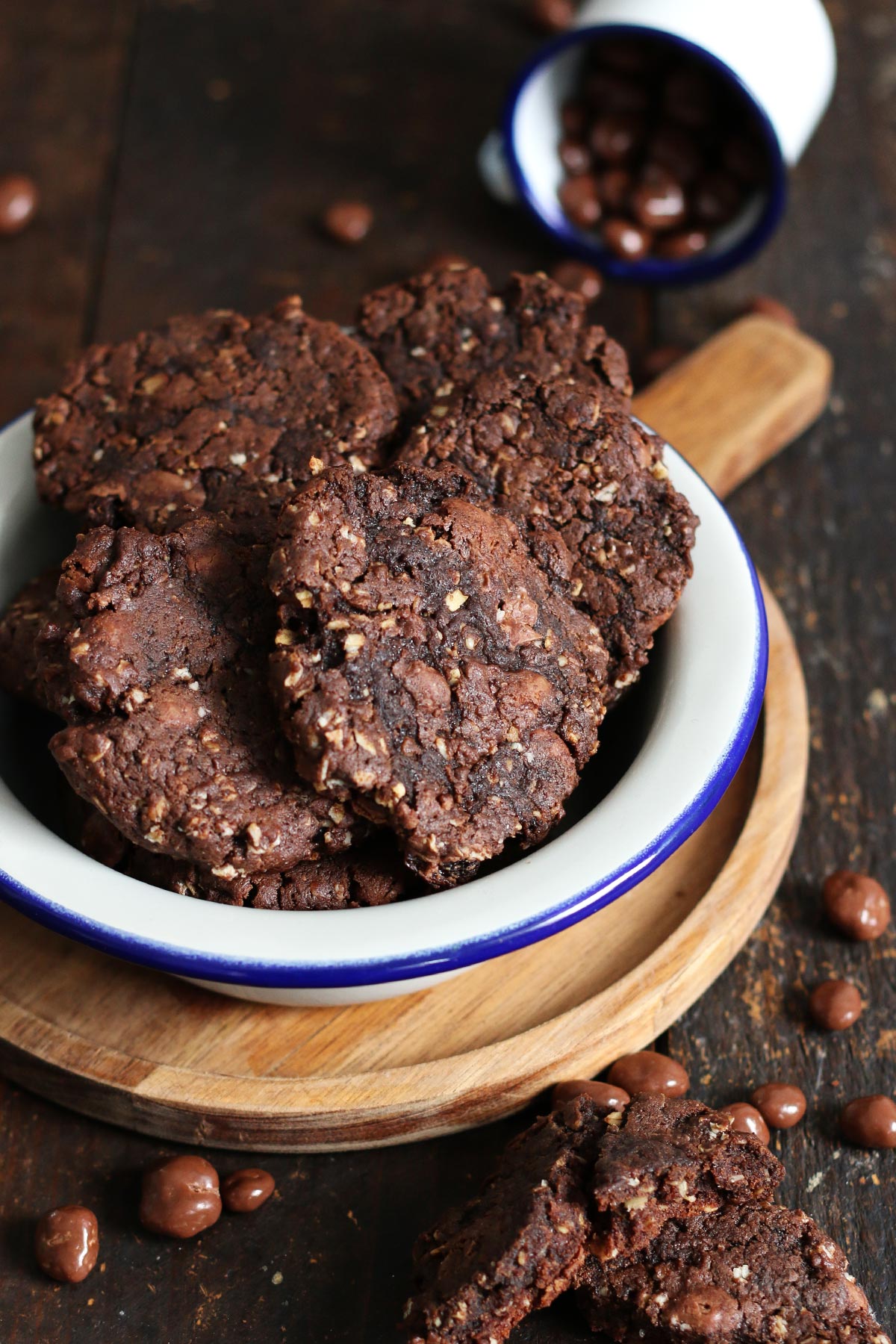 Chocolate Oatmeal Raisin "Smash" Cookies