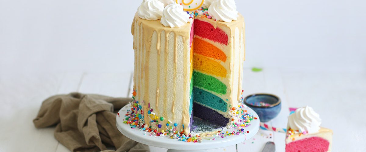 Rainbow Layer Cake | Bake to the roots