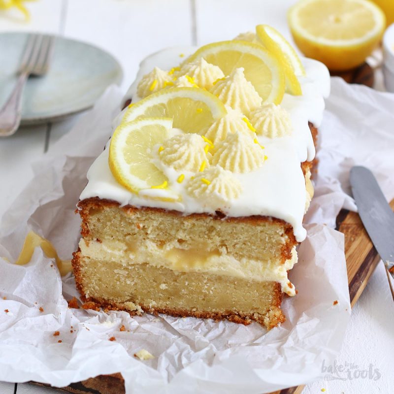 Buttermilk Lemon Pound Cake with Lemon Curd Bake to the roots