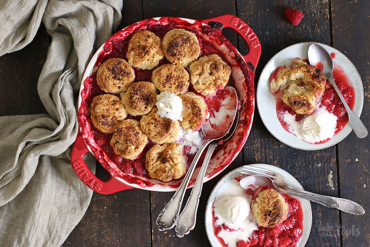 Strawberry & Raspberry Cobbler Bake to the roots