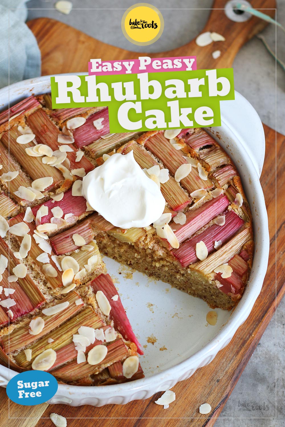 Easy Rhubarb Cake (sugar-free) | Bake to the roots