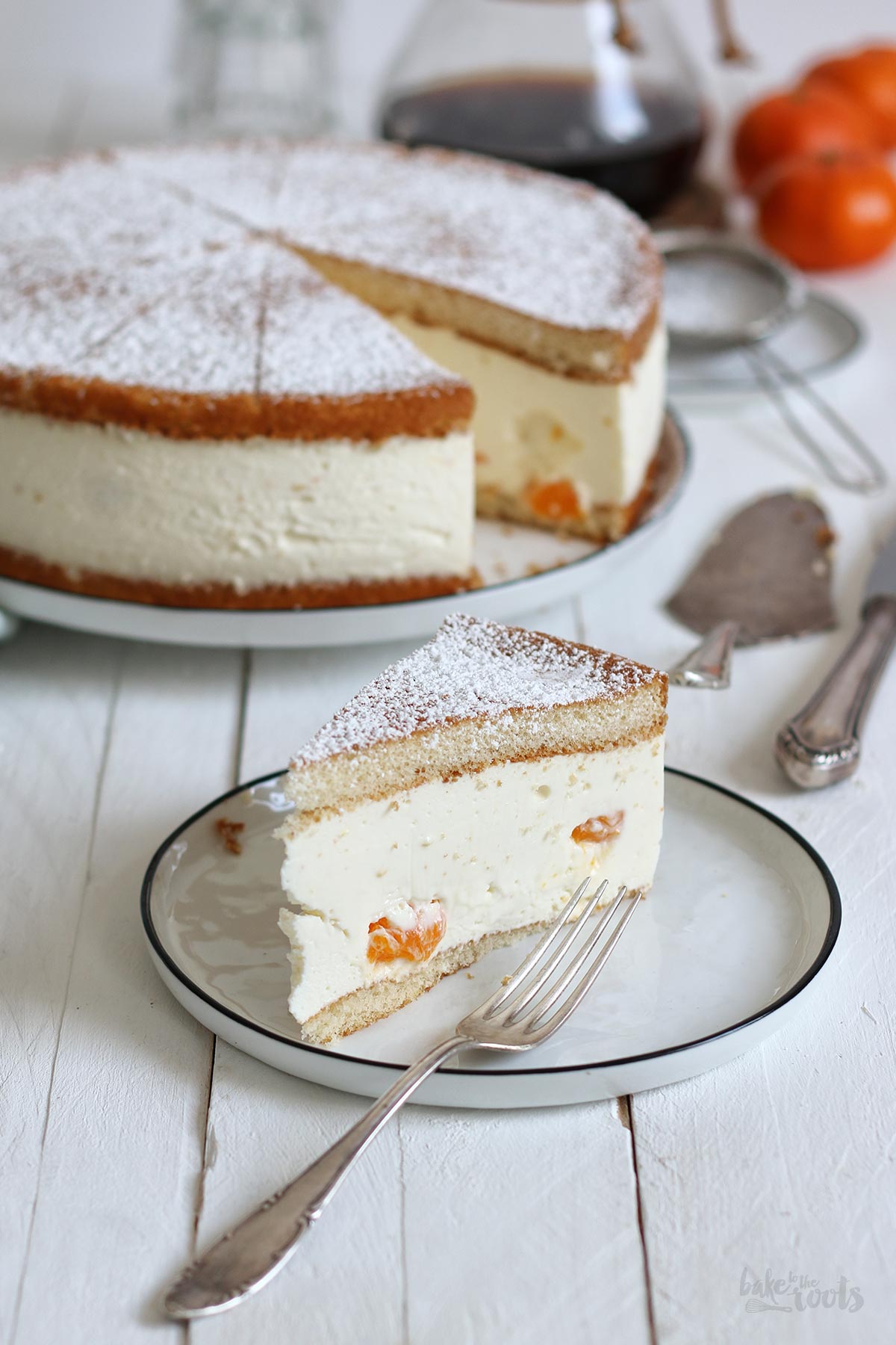 Käsesahnetorte mit Mandarinen | Bake to the roots