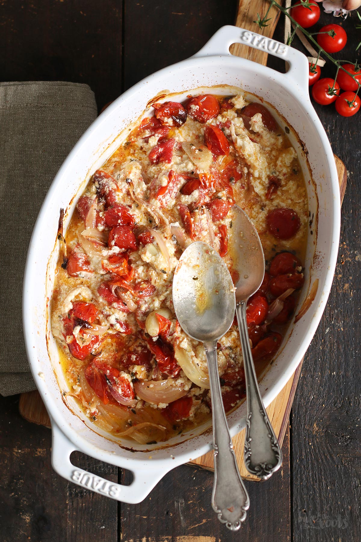 Baked Feta Pasta with Tomatoes | Bake to the roots