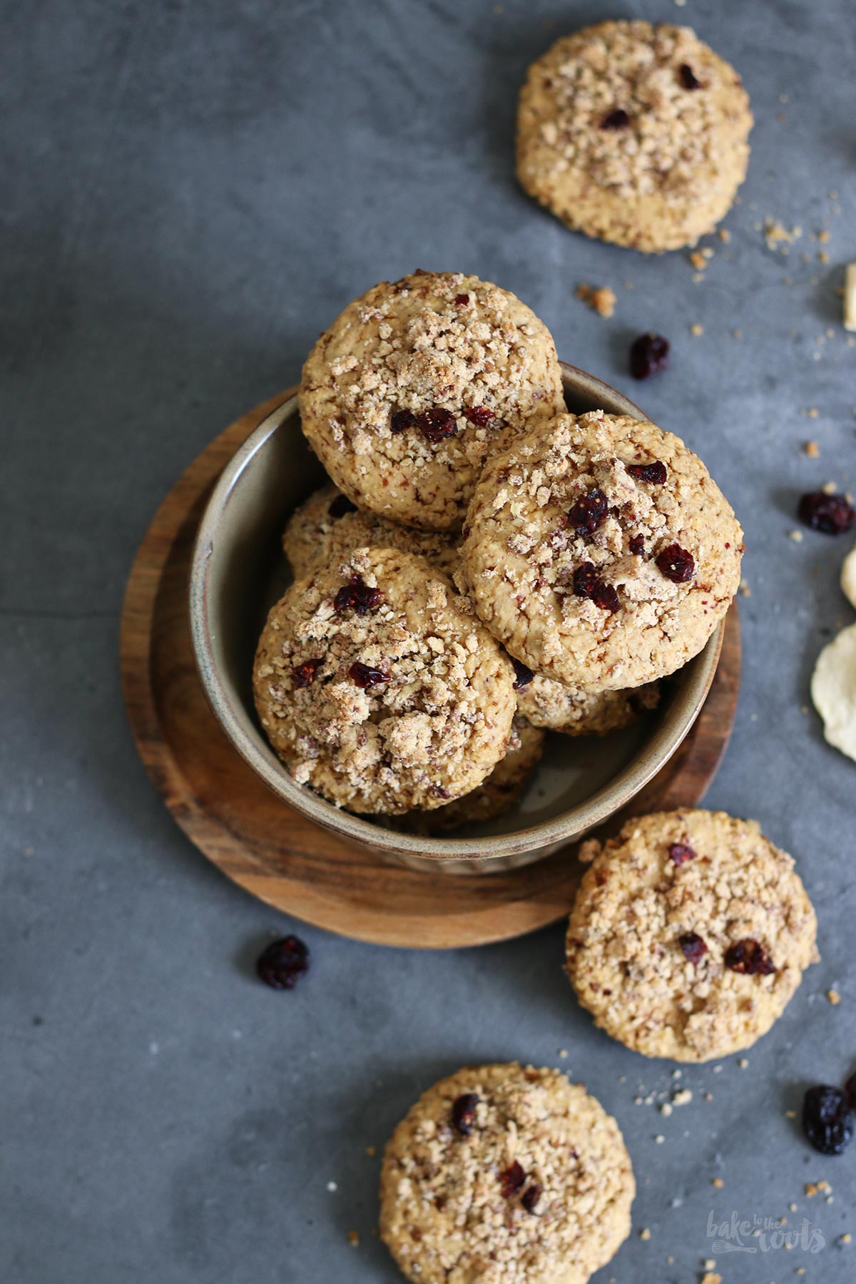 Apple & Cranberry Crumble Cookies | Bake to the roots