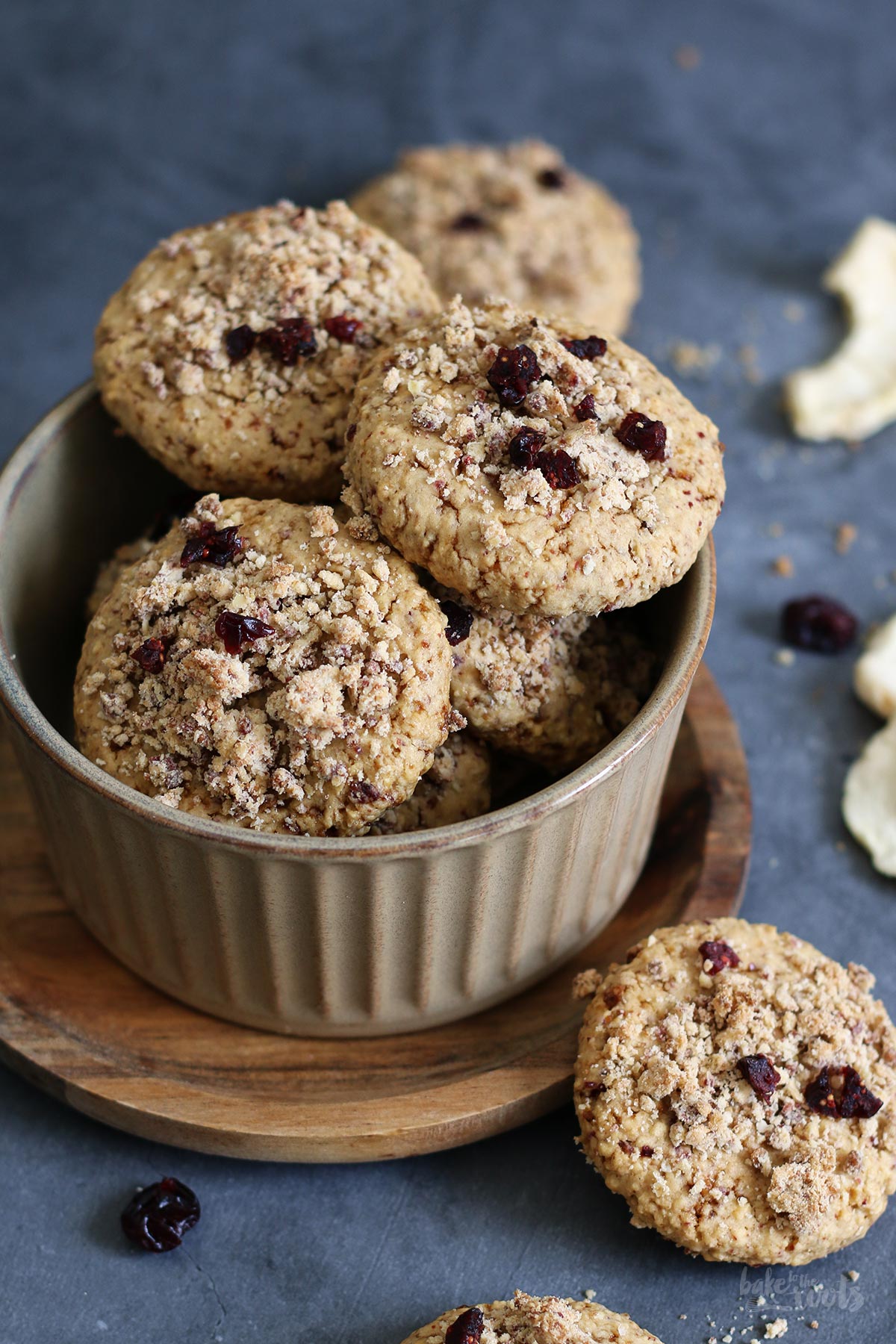 Apple & Cranberry Crumble Cookies | Bake to the roots