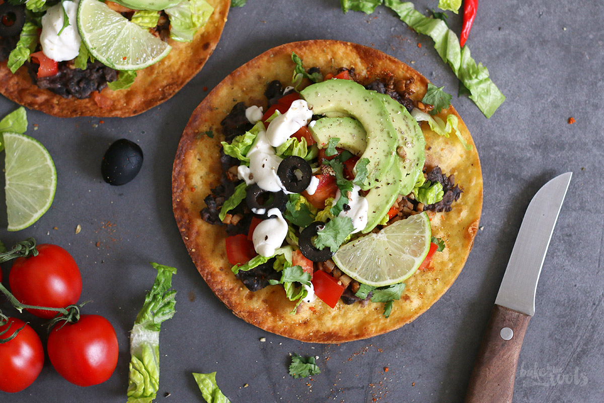 Vegan Tostadas with Refried Beans | Bake to the roots