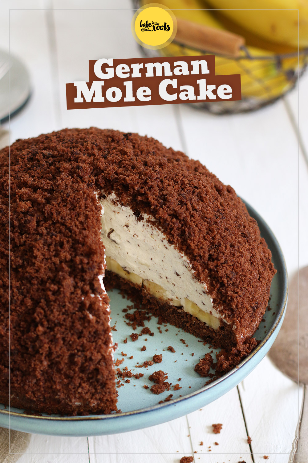 German Mole Cake with Bananas (Maulwurfkuchen) | Bake to the roots